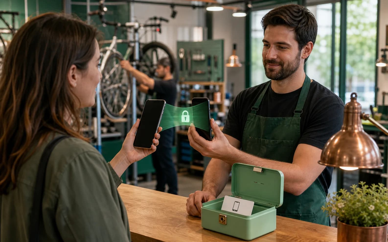 Profilo WhatsApp Business con username e numero telefonico protetto