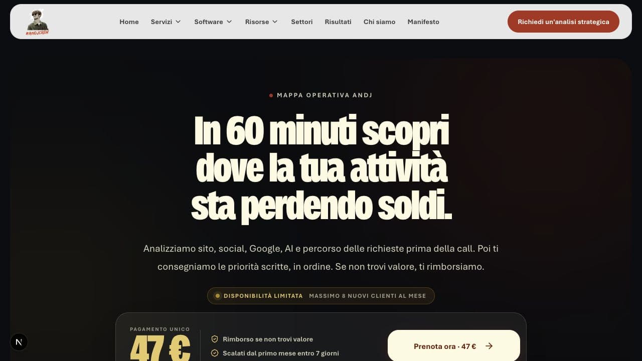 Anteprima della pagina Mappa operativa ANDJ CREW
