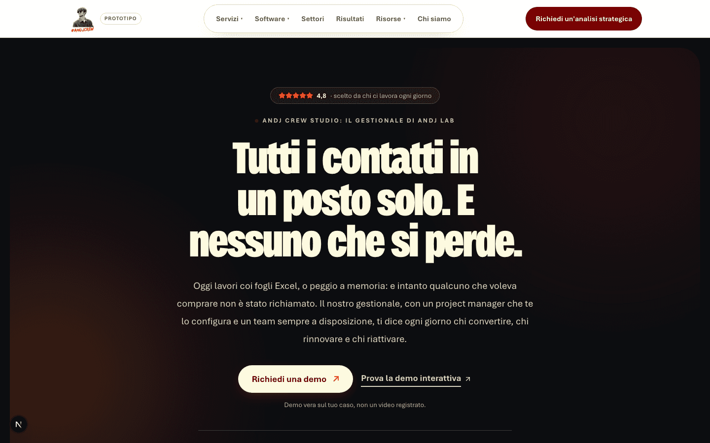Anteprima del CRM e delle automazioni ANDJ Lab